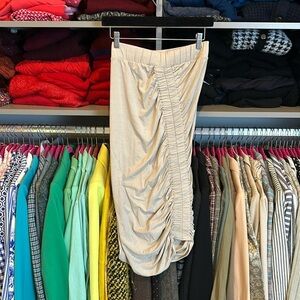 Maria + Cornejo taupe ruched skirt size XS